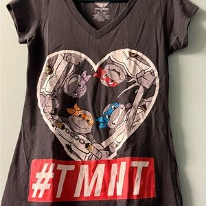 Nickelodeon Black TMNT Heart Tee with Red Accent and Multi-Color Bandanas